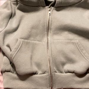 sage green extra small cropped Shein hoodie drawstring barely worn